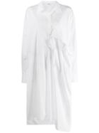 Y's Asymmetric Ruffled Tunic Shirt - White