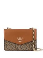 Dkny Repeat Logo Shoulder Bag - Brown