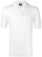 Tom Ford Knitted Polo Shirt, Men's, Size: 56, White, Cotton/silk