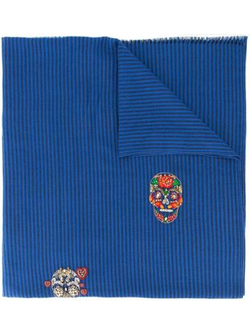 Janavi Skull Detail Scarf - Blue