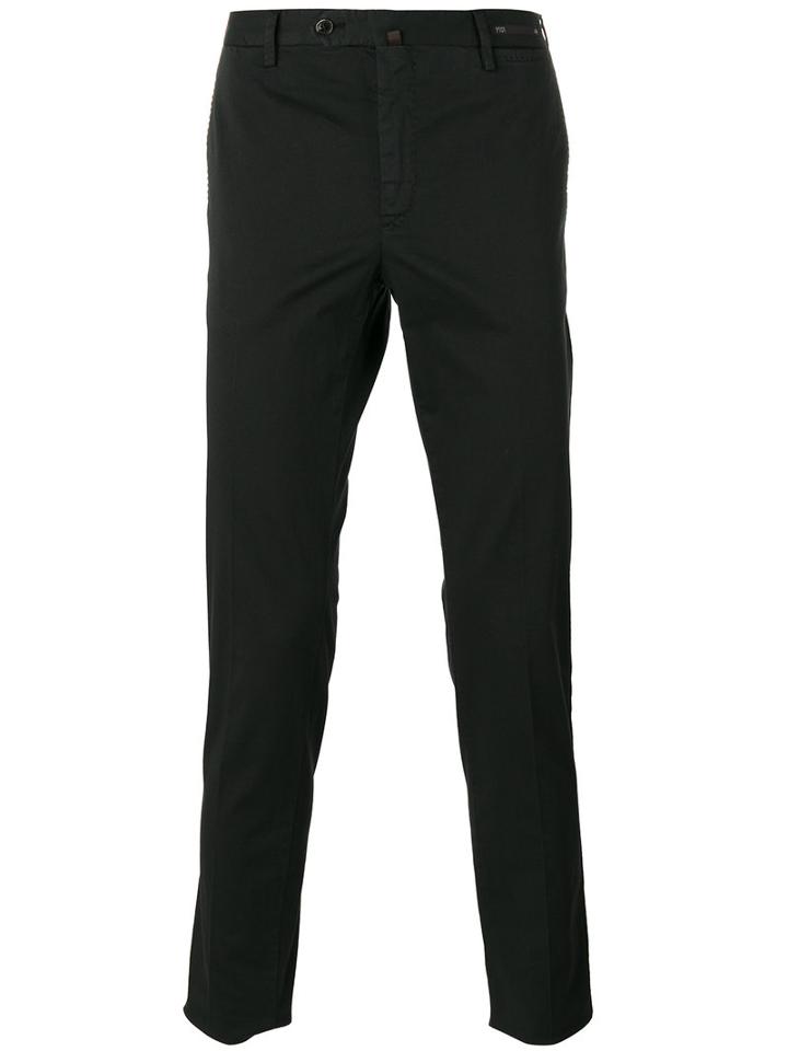 Pt01 Folded Hem Skinny Trousers, Men's, Size: 50, Black, Cotton/elastodiene