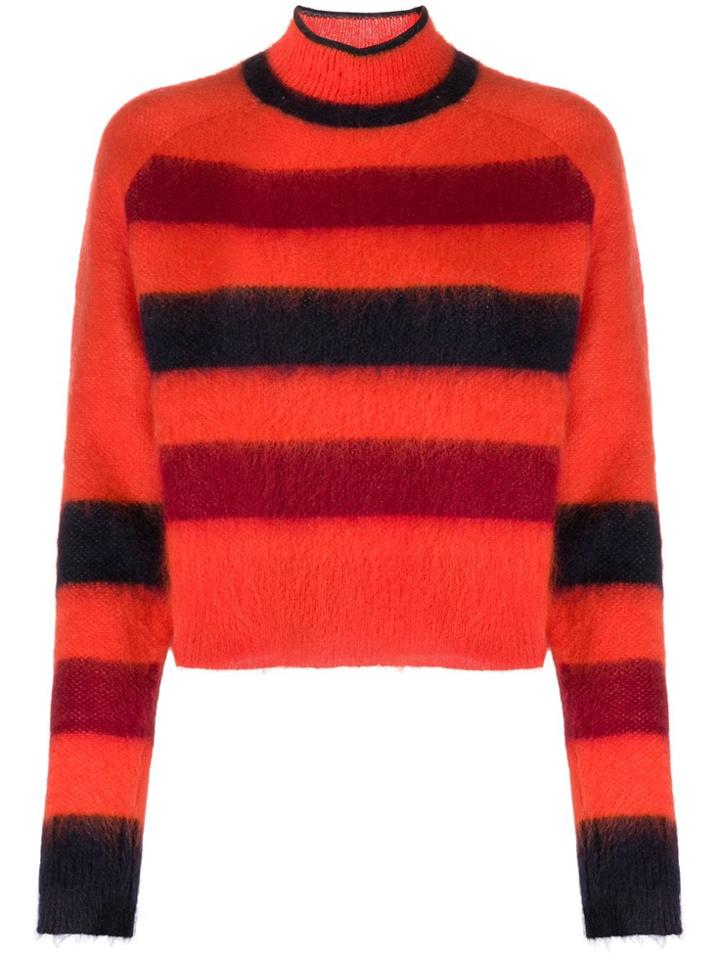 Proenza Schouler Striped Mock Neck Jumper - Orange