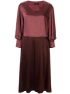 Goen.j Balloon-sleeved Two-tone Dress - Red