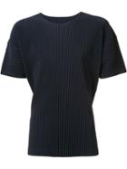 Homme Plissé Issey Miyake Basic Ribbed T-shirt, Men's, Size: 4, Black, Polyester