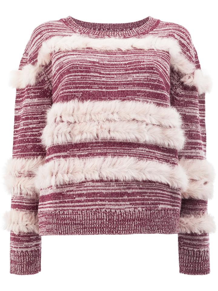 Maison Ullens Striped Chunky Jumper - Red