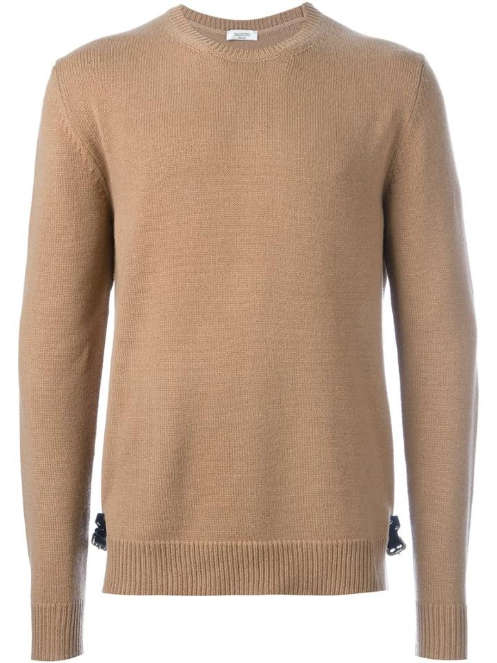 Valentino Buckle Detailed Jumper, Men's, Size: Large, Nude/neutrals, Cashmere