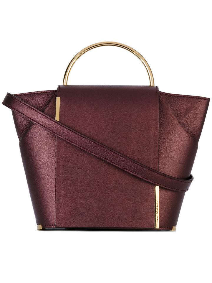Onesixone - Mini Trapeze Crossbody Bag - Women - Leather/metal (other) - One Size, Pink/purple, Leather/metal (other)