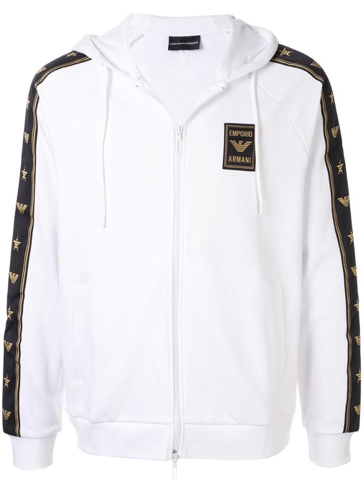 Emporio Armani Logo Patch Hoodie - White