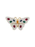 Susan Caplan Vintage 1990s Embellished Butterfly Brooch - Gold