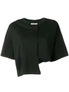 Marios Asymmetric Cropped T-shirt - Black