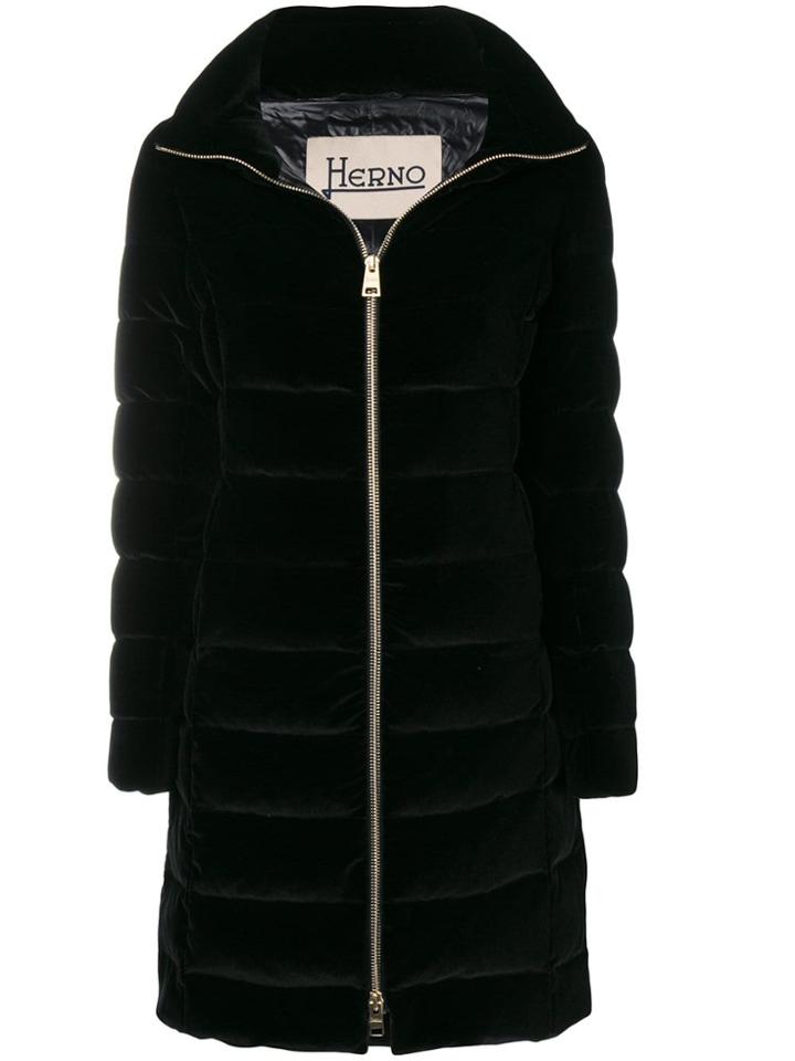 Herno Padded High Neck Coat - Black