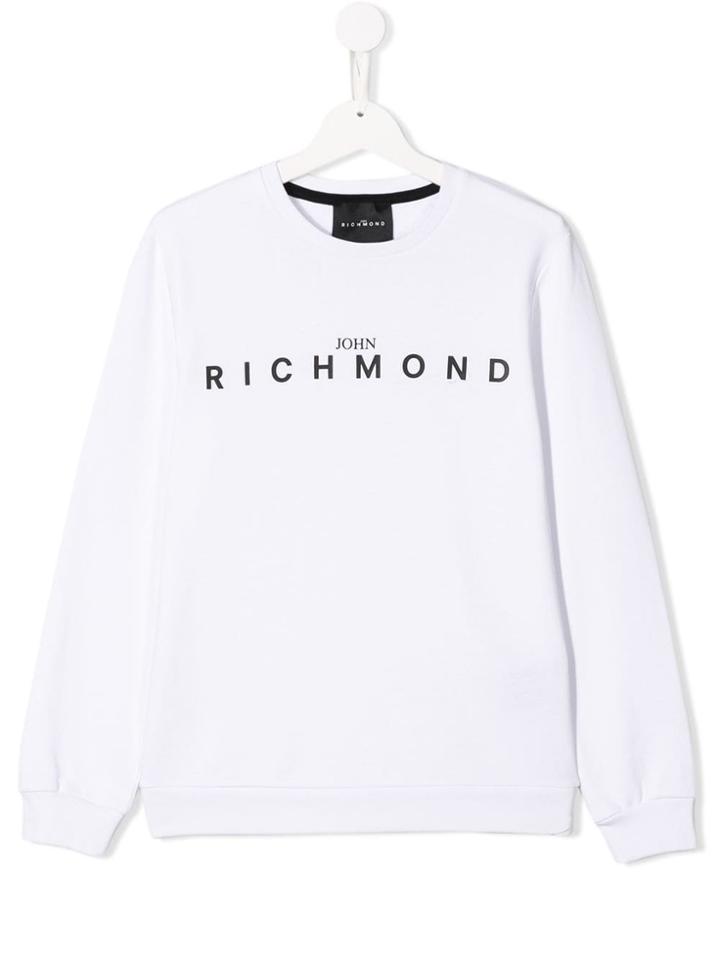 John Richmond Junior Teen Classic Logo Sweater - White