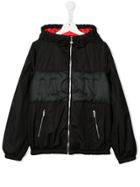 Moncler Kids Logo Hooded Jacket - Black