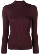 Courrèges Turtleneck Fitted Sweater - Red