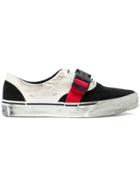 Palm Angels Strap Detail Distressed Sneakers - Black