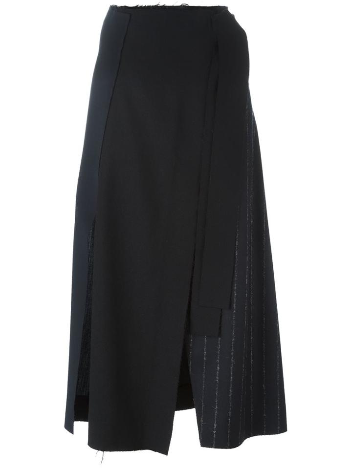 Cédric Charlier Pinstripe Detail Wrap Skirt