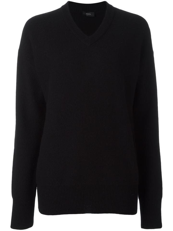 Joseph Ribbed V-neck Jumper, Women's, Size: Xs, Black, Wool