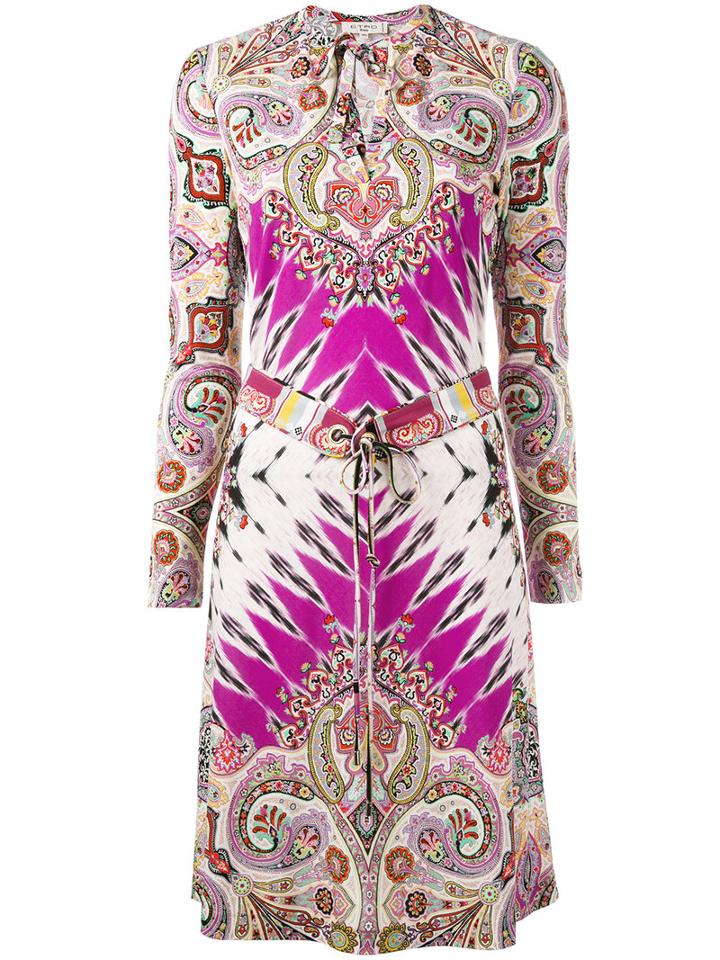 Etro Abstract Print Drawstring Dress, Women's, Size: 40, Viscose
