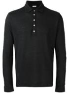 Massimo Alba Longsleeved Polo Shirt, Men's, Size: Large, Black, Linen/flax