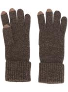 N.peal Ribbed Gloves - Brown