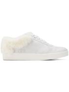Mr & Mrs Italy Furry Detail Low Top Sneakers - White
