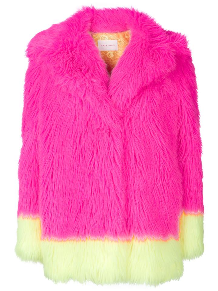 Alberta Ferretti Colour Block Fur Jacket - Pink & Purple