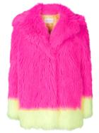Alberta Ferretti Colour Block Fur Jacket - Pink & Purple