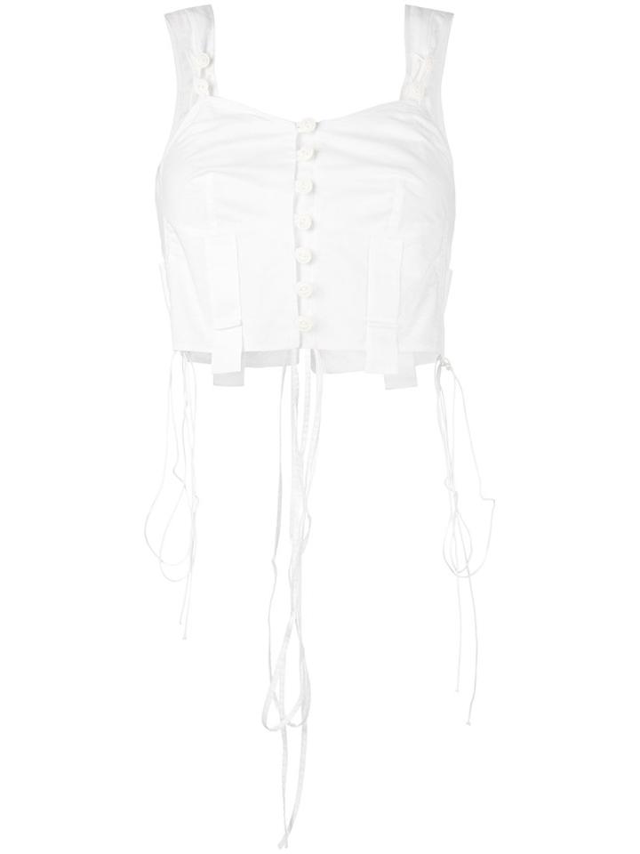 Chloé - Button Tank - Women - Cotton - 38, White, Cotton