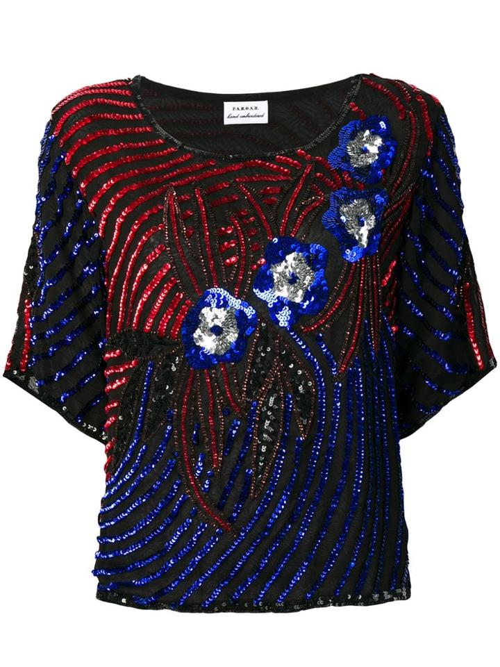 P.a.r.o.s.h. Sequin-embellished Top - Black