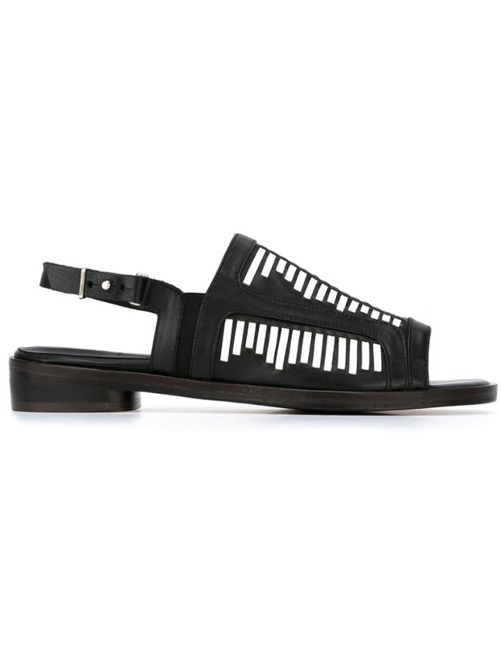 Thakoon Addition Sling-back Lattice Sandals - Black