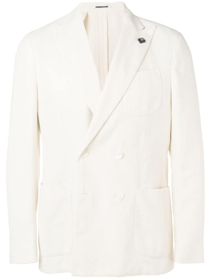 Lardini Double Breasted Jacket - White