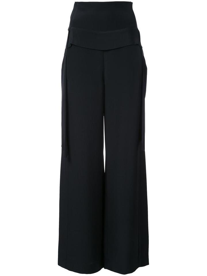 Kitx Wide-leg Trousers, Women's, Size: 12, Black, Silk Crepe