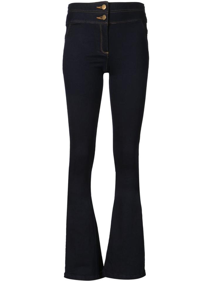 Veronica Beard Flared Jeans, Women's, Size: 6, Blue, Cotton/polyester/spandex/elastane/modal