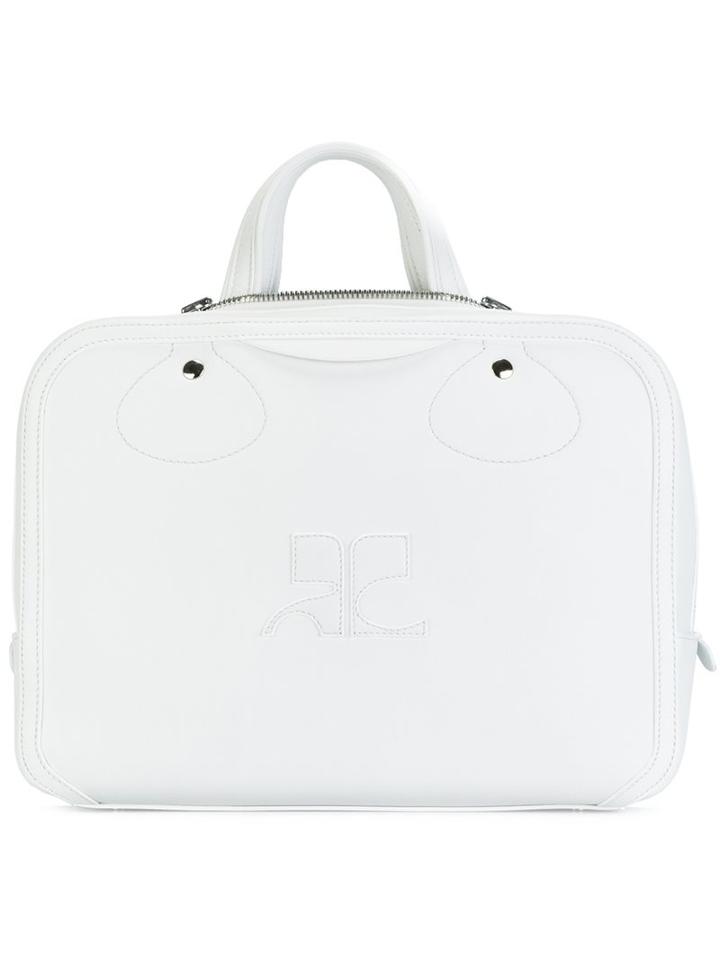 Courrèges Double Handles Medium Tote, Women's, White