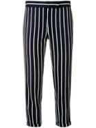 Thom Browne Chenille Banker Stripe Lowrise Skinny Trouser - Blue