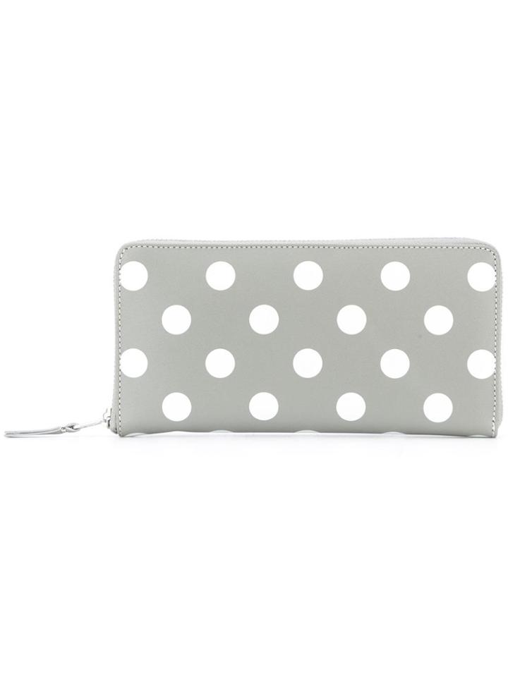 Comme Des Garçons Wallet Polka Dot Zip Wallet - Grey