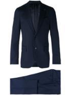 Lardini Notched Lapel Suit, Men's, Size: 54, Blue, Wool/viscose/cupro