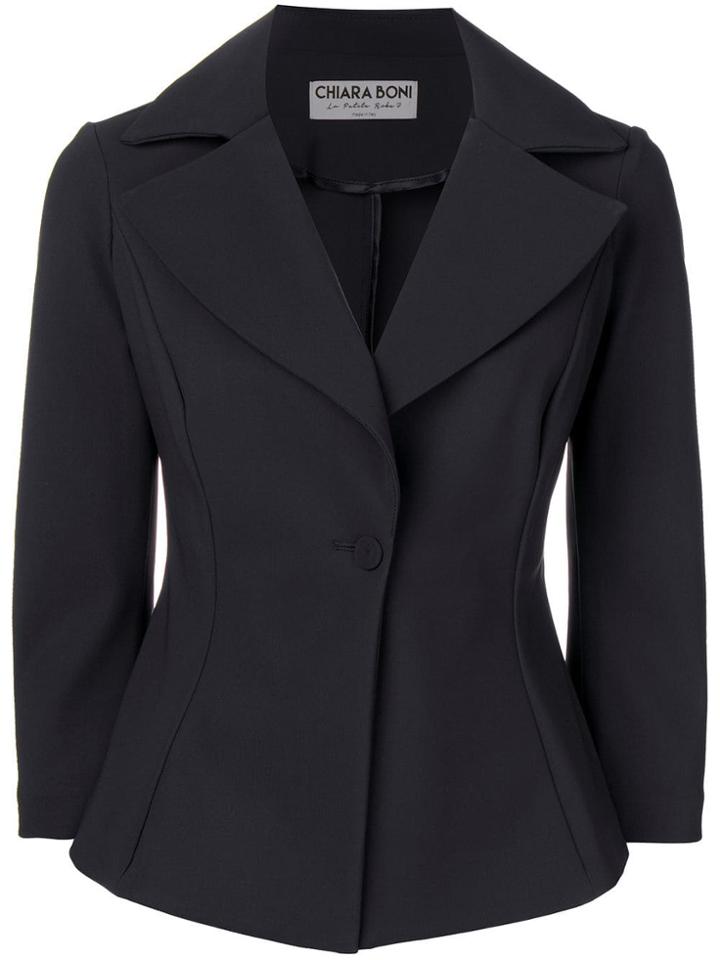 Le Petite Robe Di Chiara Boni Fitted Blazer - Black