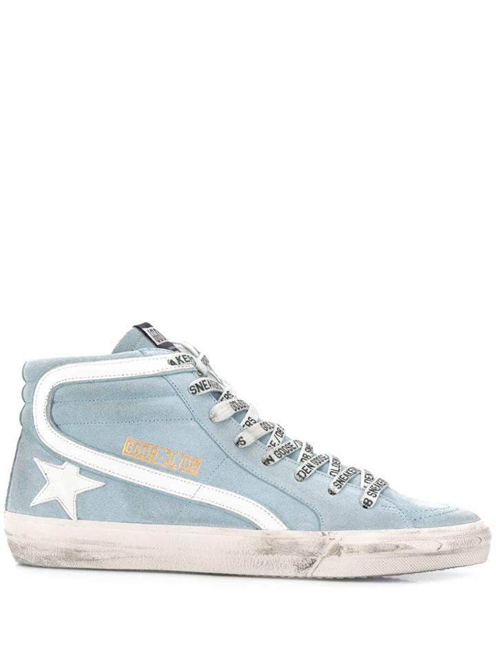 Golden Goose Deluxe Brand Ankle Length Logo Sneakers - Blue
