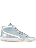 Golden Goose Deluxe Brand Ankle Length Logo Sneakers - Blue