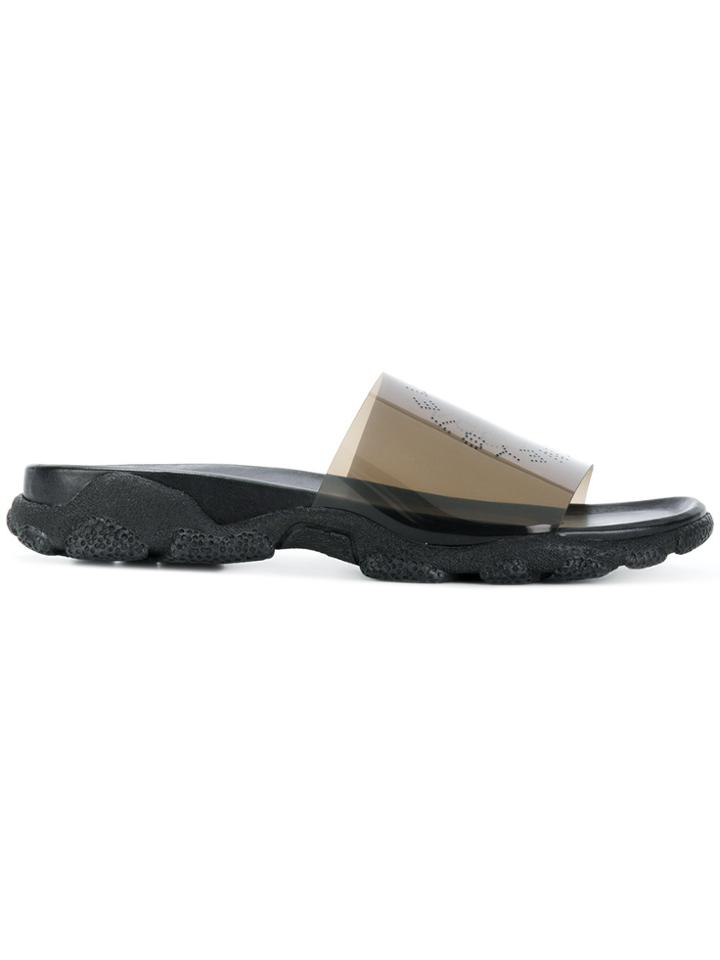 Stella Mccartney Perforated Logo Slides - Black