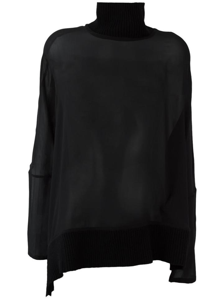 Ann Demeulemeester Funnel Neck Blouse, Women's, Size: 36, Black, Silk