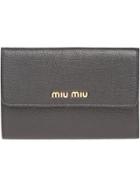 Miu Miu Short Contintental Wallet - Black