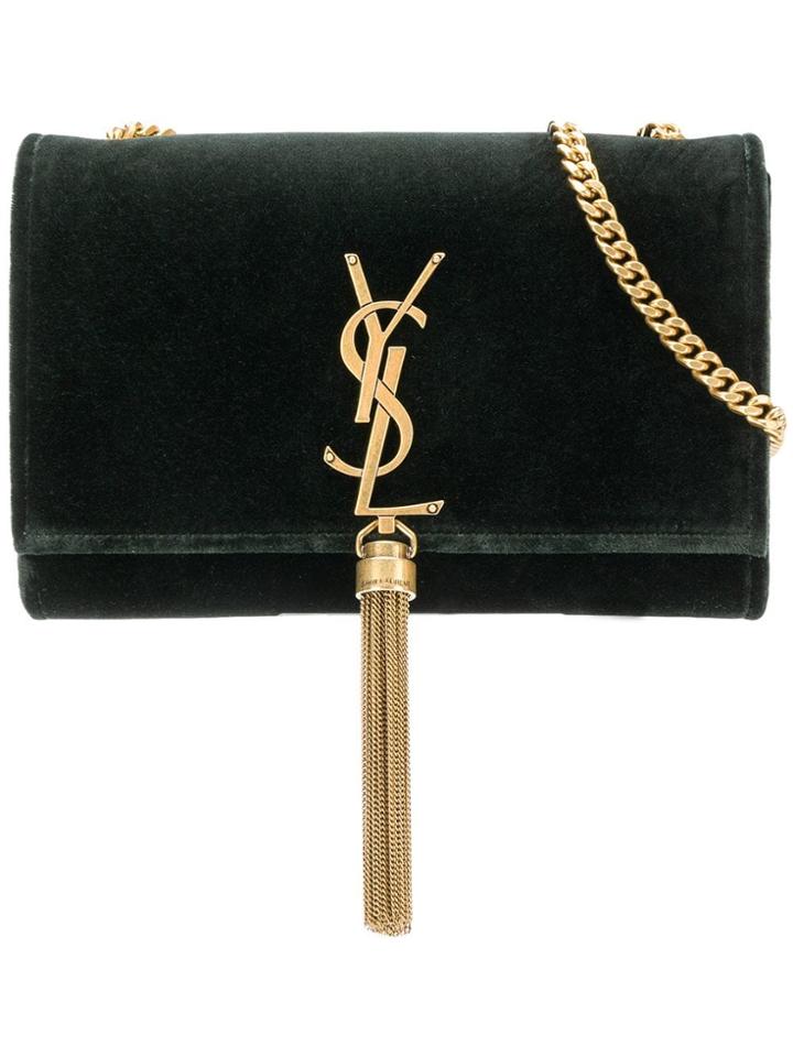 Saint Laurent Kate Tassel Chain Wallet - Green