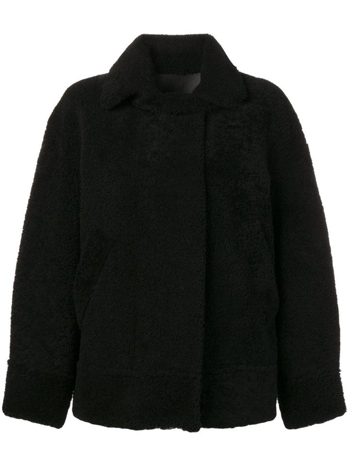 Sprung Frères Shearling Bomber Coat - Black