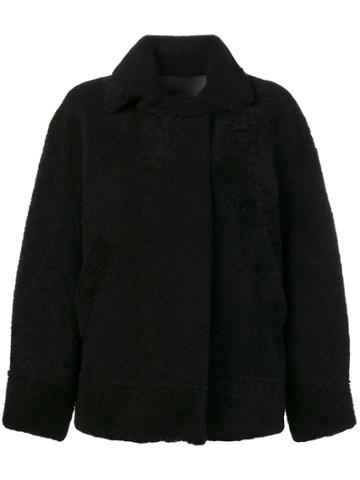 Sprung Frères Shearling Bomber Coat - Black