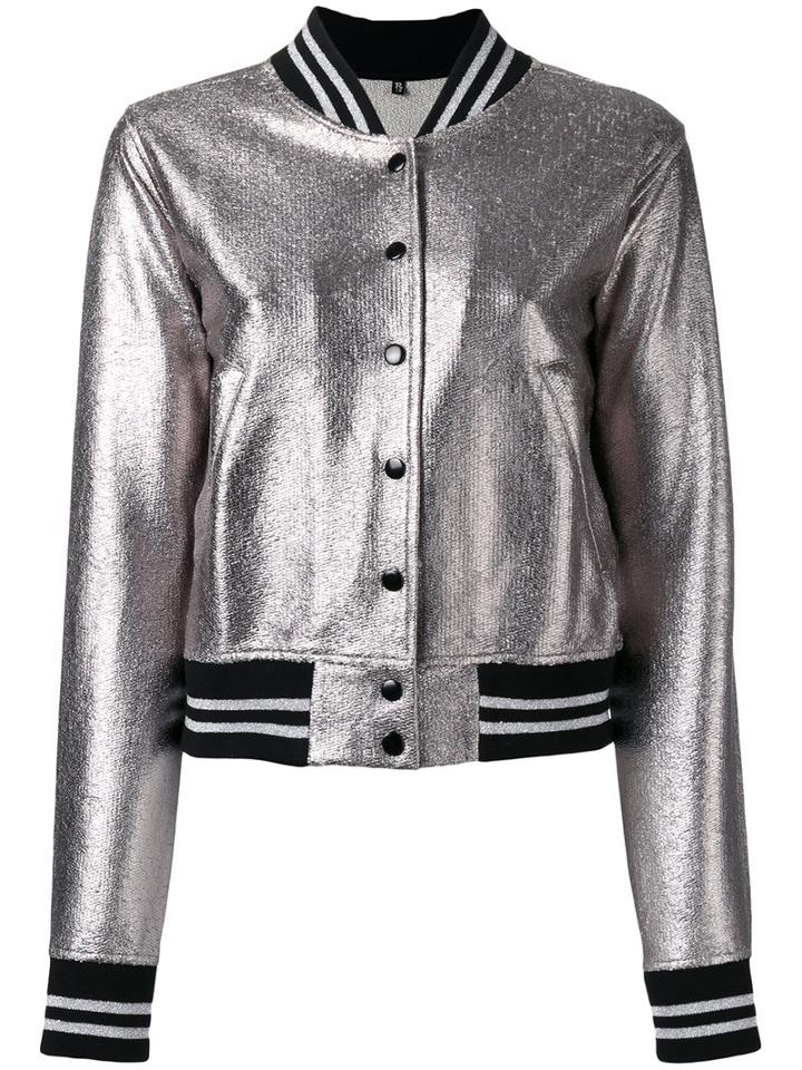 R13 Plain Bomber Jacket, Women's, Size: Medium, Grey, Cotton/polyester