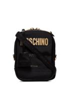 Moschino Metallic-logo Messenger Bag - Black