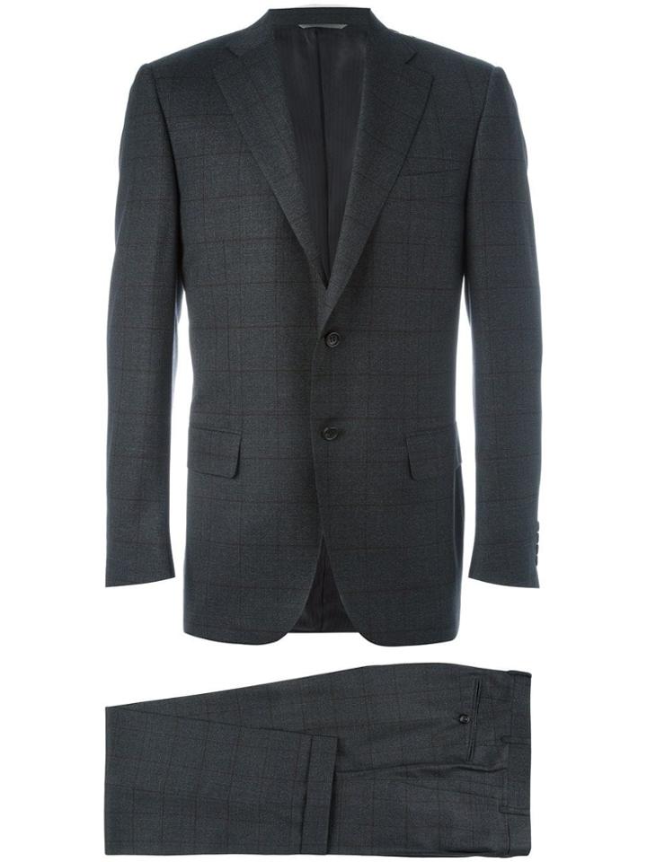 Canali Checked Pattern Two-piece Suit - Grey