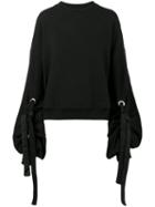 Y / Project - Drawstring Sleeve Sweatshirt - Women - Cotton/spandex/elastane - Xs, Black, Cotton/spandex/elastane